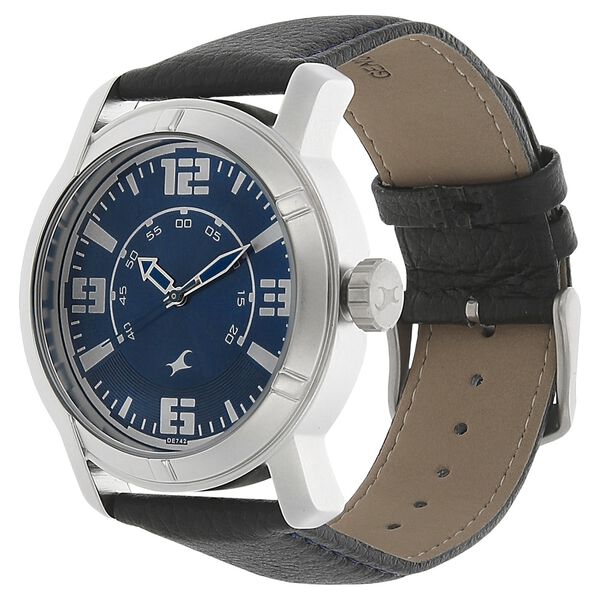 Fastrack Quartz Analog Blue Dial Leather Strap Watch for Guys - image number 1