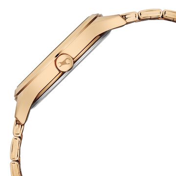 Fastrack Style Up Quartz Analog with Date Green Dial Rose Gold Colour Stainless Steel Strap Watch For Girls