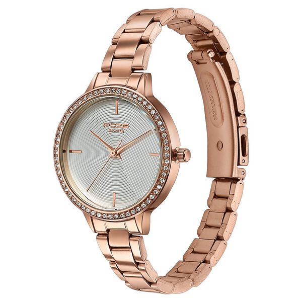 Poze By Sonata Quartz Analog White Dial Rose Gold Stainless Steel Strap Watch For Women - image number 4