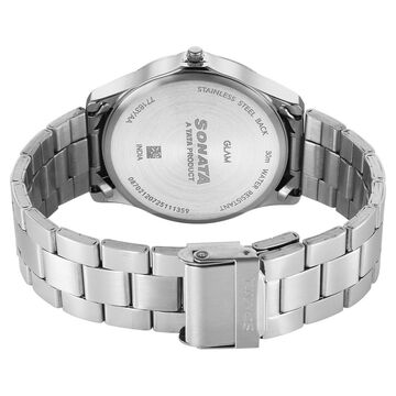 Sonata Traditional Essentials Quartz Analog Multicoloured Dial Silver Metal Strap Watch For Men