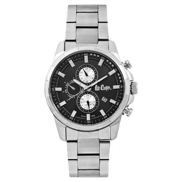 Lee Cooper Quartz Multifunction Black Dial Stainless Steel Strap Watch for Men