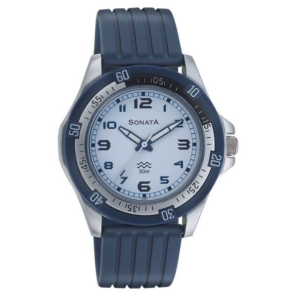 Sonata Quartz Analog White Dial Strap Watch for Men - image number 0