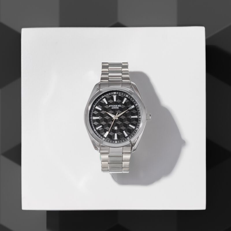 Sonata Poze Quartz Analog Two Toned Dial Silver Colour Stainless Steel Strap Watch For Men