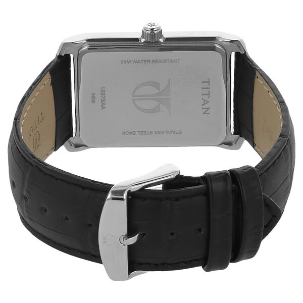Titan White Dial Analog with Date Leather Strap watch forMen - image number 3