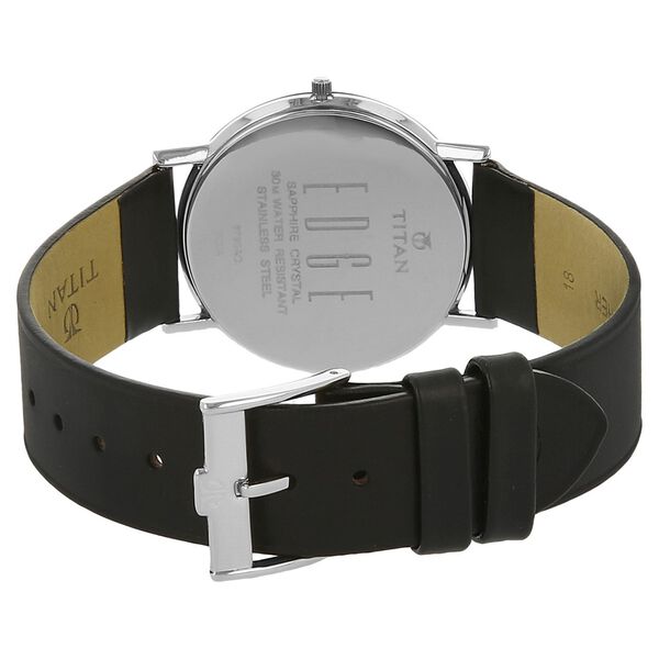 Titan Edge Quartz Analog Black Dial Black Leather Strap Watch For Men - image number 3