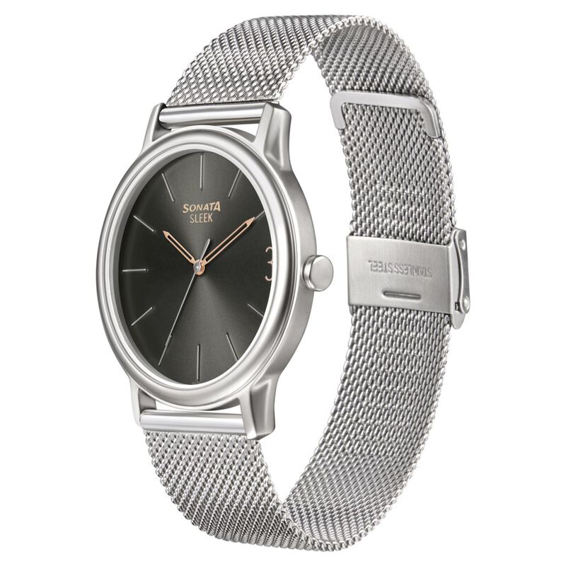 Sonata Quartz Analog Grey Dial Stainless Steel Strap Watch for Men - image number 1