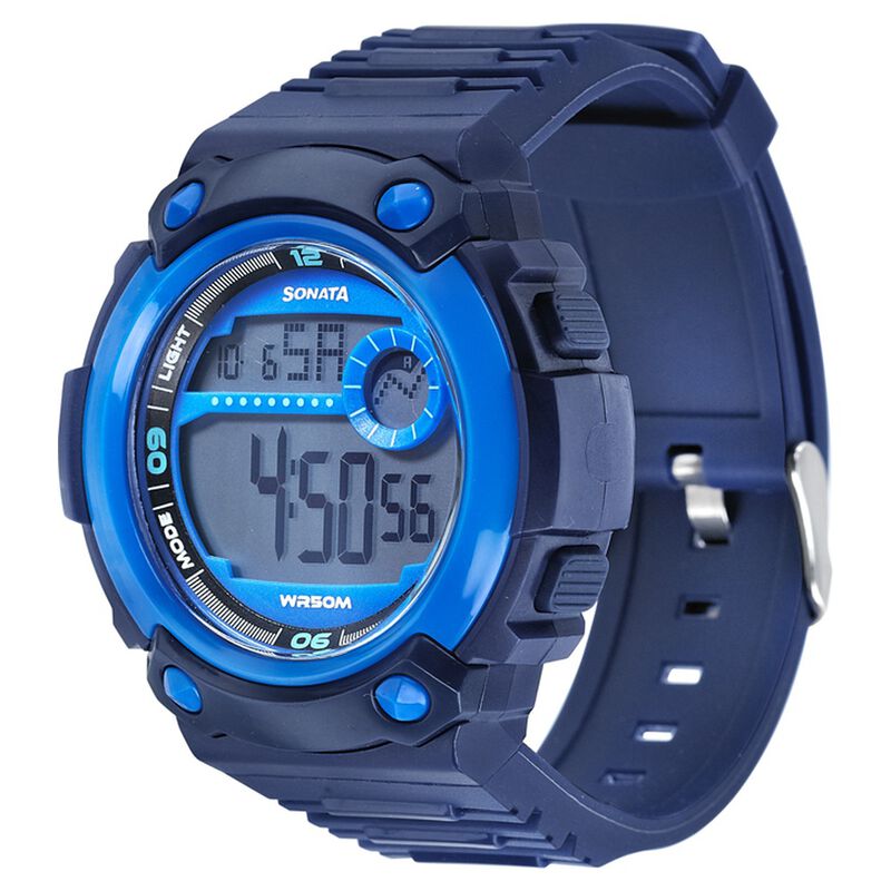 SF Digital Dial Blue Plastic Strap Watch for Men