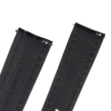 20 mm Black Genuine Leather Straps for Men