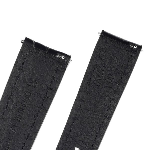 20 mm Black Genuine Leather Straps for Men - image number 4