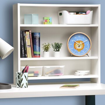 Titan Wooden Shelf Clock for Kids with a Lion Cartoon Print on Dial