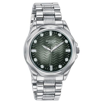 Poze By Sonata Quartz Analog Green Dial Silver Metal Strap Watch For Men
