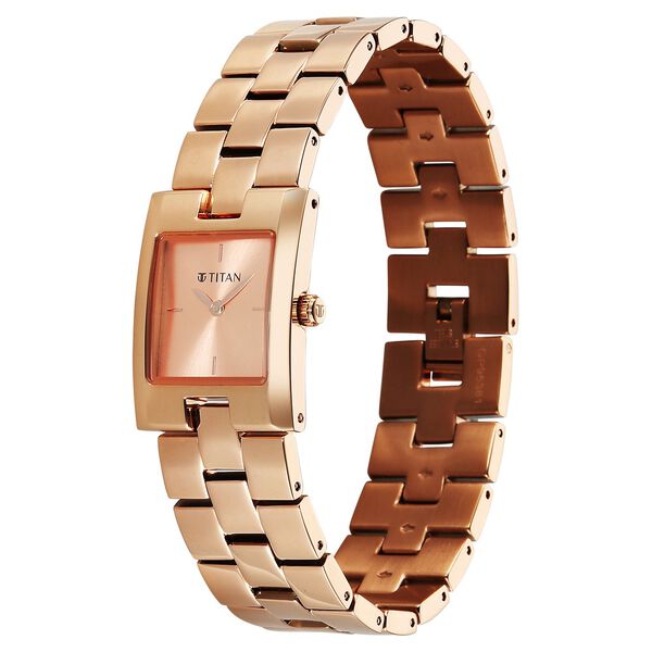 Titan Eminence Quartz Analog Rose Gold Dial Rose Gold Strap Watch For Women - image number 2