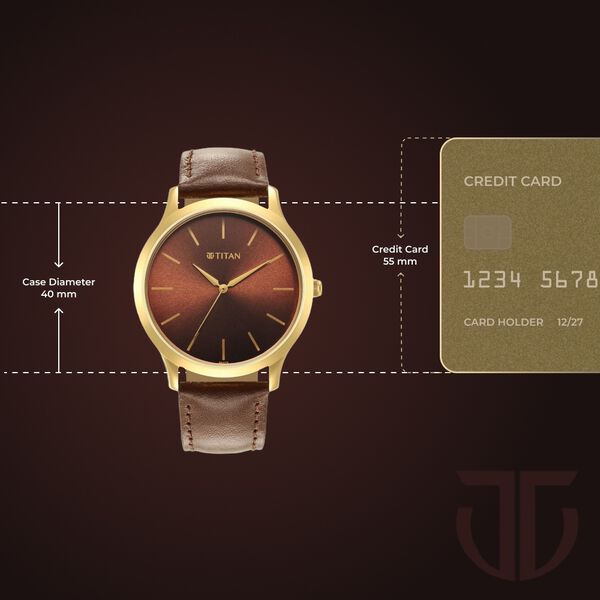 Titan Karishma Radiance Brown Dial Analog Leather Strap watch for Men - image number 2