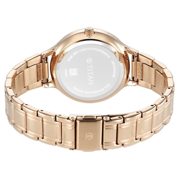 Titan Premium Workwear Blue Dial Analog with Date Stainless Steel Strap Watch for Women - image number 4