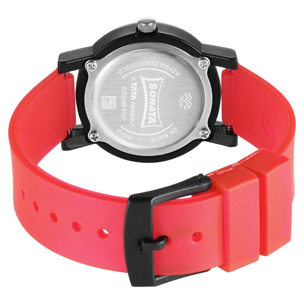 Buy Online Sonata Splash Pink Dial Women Watch With Plastic Strap