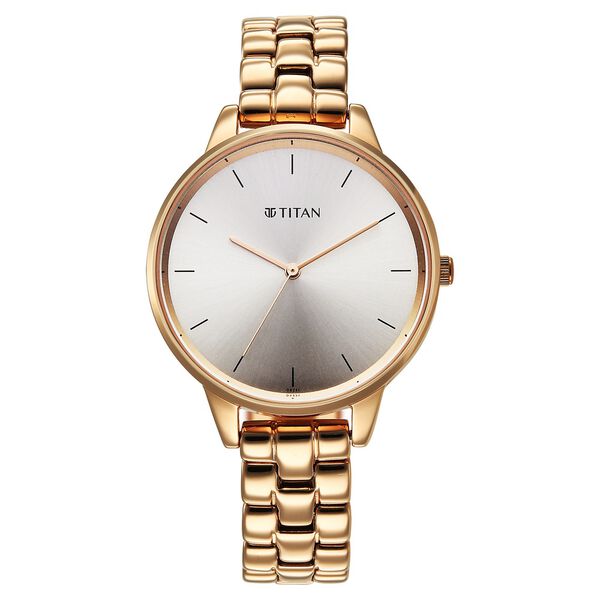 Titan Neo Quartz Analog Grey Dial Rose Gold Metal Strap Watch For Women - image number 0