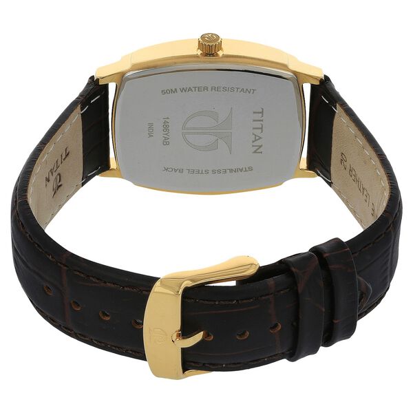 Titan Quartz Analog with Date Silver Dial Leather Strap Watch for Men - image number 3