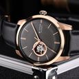 Titan Automatic Open Heart Black Dial Black Leather Strap Watch for Men - image number 3