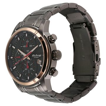 Titan Octane Quartz Chronograph Black Dial Stainless Steel Strap Watch for Men