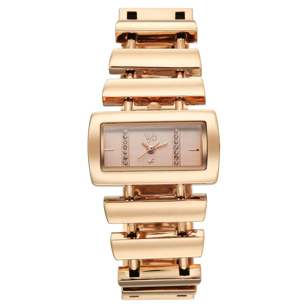 Vyb Siren By Fastrack Quartz Analog Rose Gold Dial Rose Gold Metal Strap Watch For Girls-image-35
