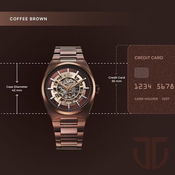 Titan Nexus Skeletal Automatic Analog with Brown Dial Brown Stainless Steel Strap Watch for Men