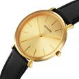 Sonata Traditional Essentials Quartz Analog Champagne Dial Black Leather Strap Watch For Men - image number 2
