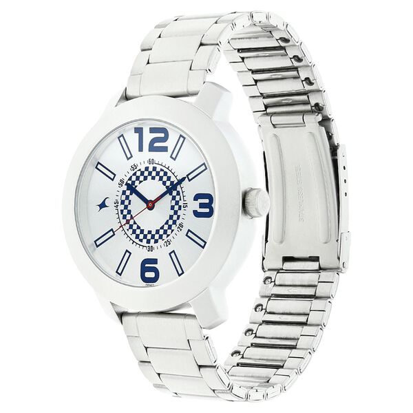 Fastrack Quartz Analog Silver Dial Stainless Steel Strap Watch for Guys - image number 1