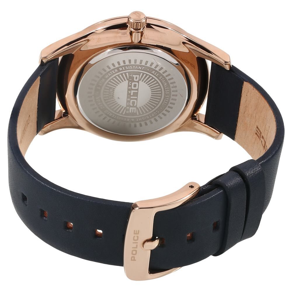 Buy Online Police Quartz Multifunction Blue Dial Leather Strap