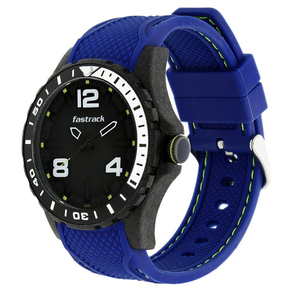 Buy Online Fastrack Light Weight Quartz Analog Black Dial Silicone