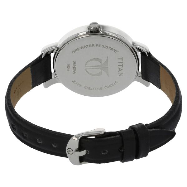 Titan Quartz Analog Black Dial Leather Strap Watch for Women - image number 3