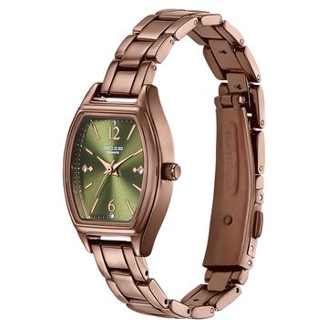Poze By Sonata Quartz Analog Green Dial Brown Metal Strap Watch For Women