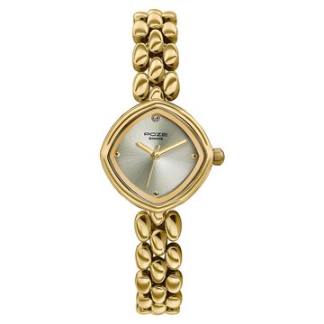 Poze Poze Quartz Analog Golden Dial Golden Metal Strap Watch For Women