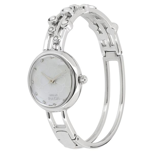 Titan Raga Mother of Pearl Dial Women Watch With Metal Strap - image number 1