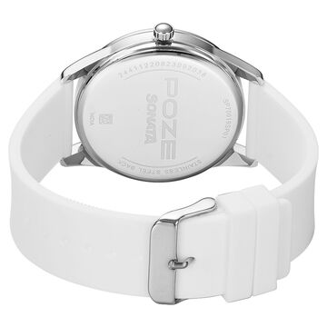 Poze by Sonata Quartz Analog Silver Dial Silicone Strap Watch for Men