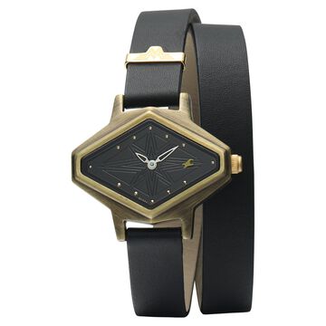 Fastrack Wonder Woman Quartz Analog Black Dial Leather Strap Watch for Girls