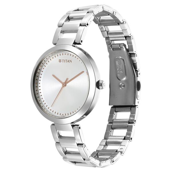 Titan Workwear Quartz Analog Silver Dial Silver Stainless Steel Strap Watch for Women - image number 2