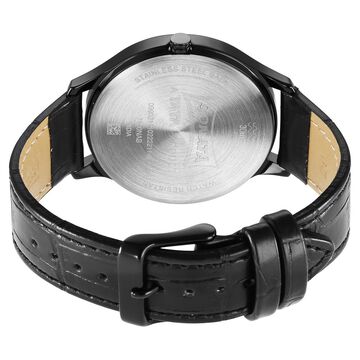 Sonata Unveil Quartz Multifunction Black Dial Leather Strap Watch for Men