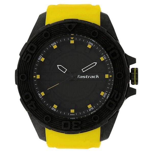 Fastrack Light Weight Quartz Analog Black Dial Silicone Strap Watch for Guys - image number 0