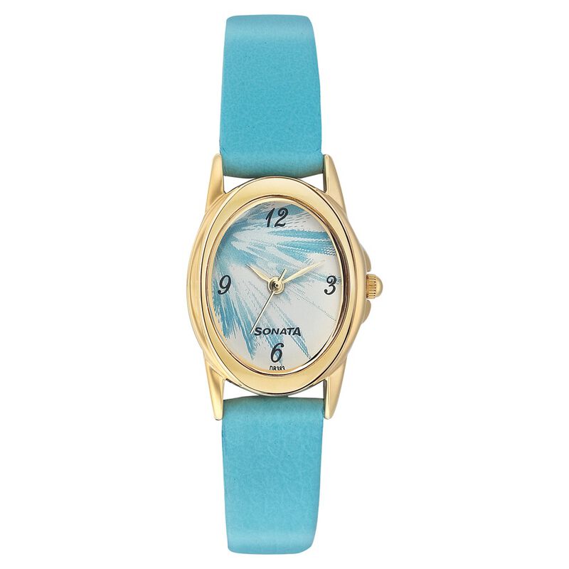 Sonata Quartz Analog Silver Dial Leather Strap Watch for Women