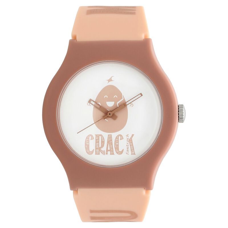 Fastrack Quartz Analog White Dial Silicone Strap Watch for Unisex