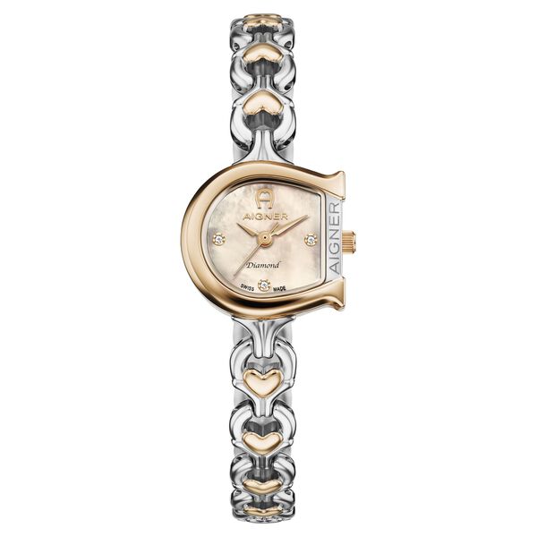 Aigner Quartz Analog White Dial Rose Gold Stainless Steel Strap Watch For Women - image number 0