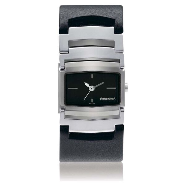 Fastrack Quartz Analog Black Dial Leather Strap Watch for Girls - image number 0