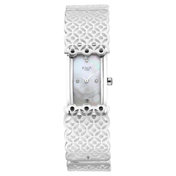Titan Raga Silver Mother Of Pearl Analog Sterling Silver Strap watch for Women - image number 1