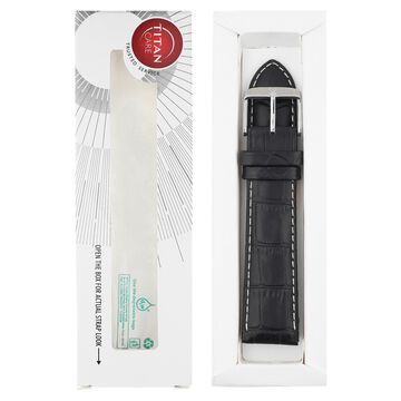 22 mm Black Genuine Leather Straps for Men