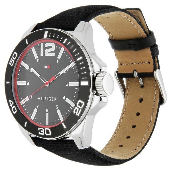 Tommy Hilfiger Quartz Analog Black Dial Fabric Strap Watch for Men - image number 1