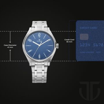 Titan Men's Minimalist Zen Watch: Sleek Metal Strap with Contrast Hands