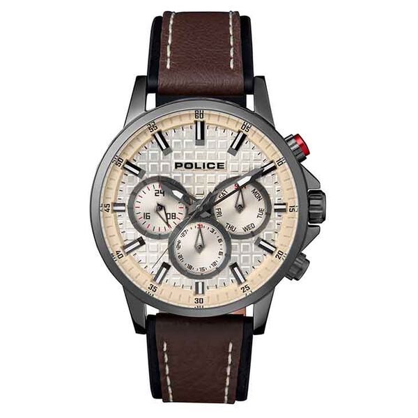 Beige Dial Leather Strap Watch for Men - image number 0