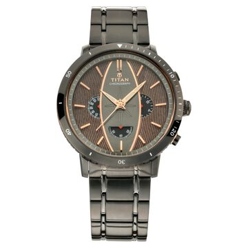 Titan Maritime Anthracite Dial Chronograph Stainless Steel Strap watch for Men