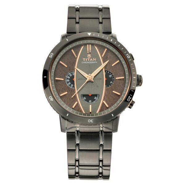 Titan Maritime Anthracite Dial Chronograph Stainless Steel Strap watch for Men - image number 1