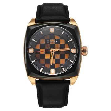 Titan Grandmaster X Gukesh Dommaraju Special Edition Tiger Eye and Black Agate Dial Premium Leather Strap Watch for Men